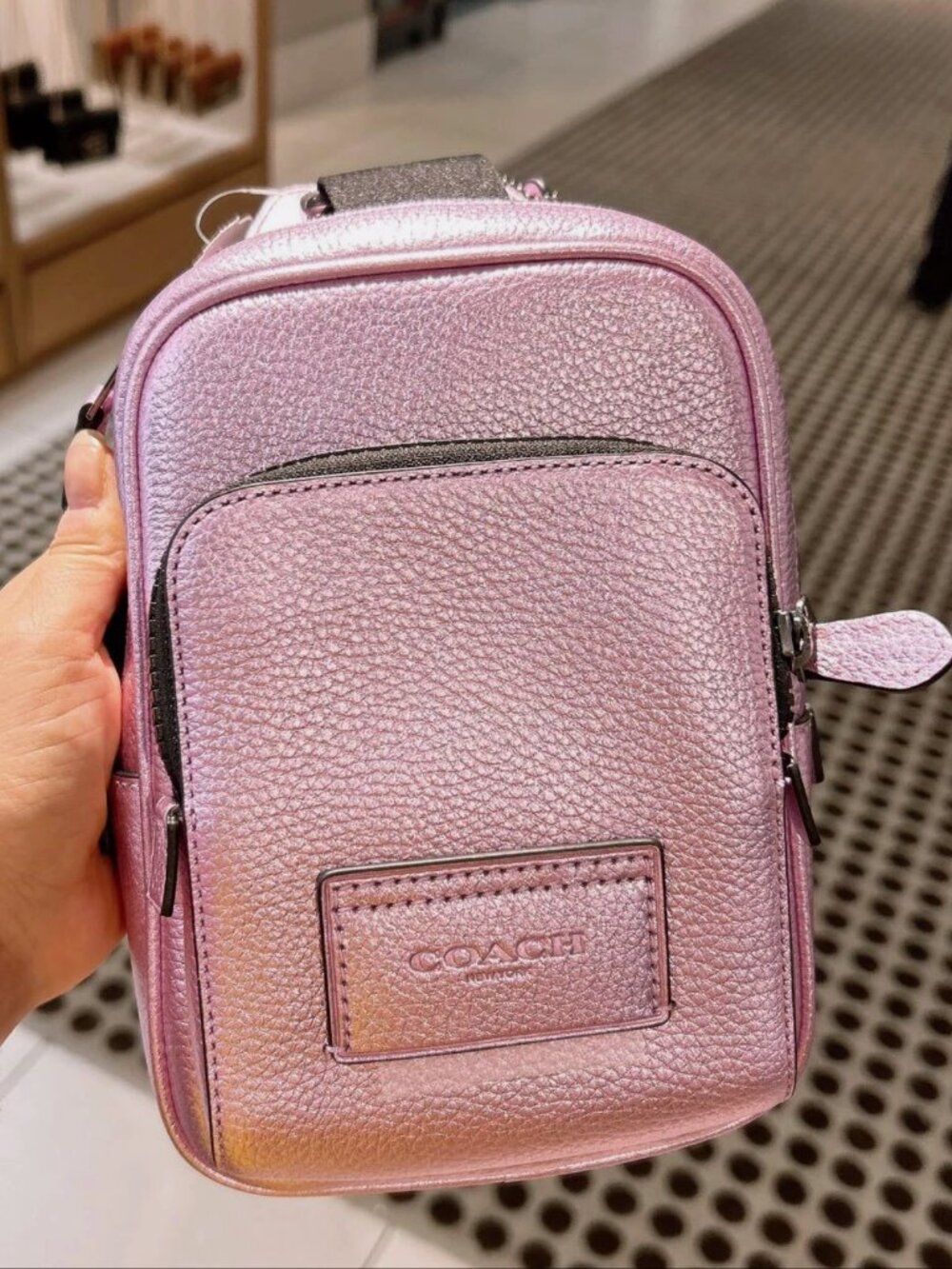 NWT Coach Track Pack 14 CP141 Metallic Lilac
